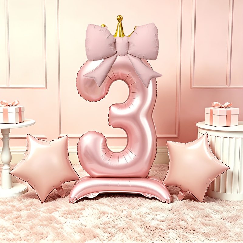 Photography Video Lighting Kit - Light Luxury Pink 3D Balloons 0-9,
