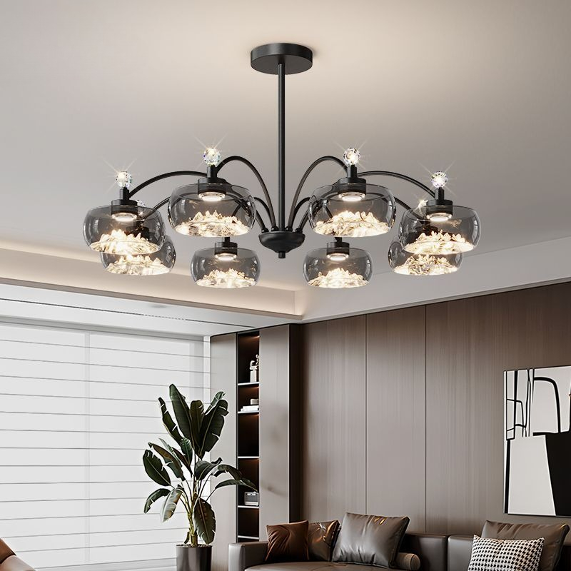 Photography Lighting For Food - Modern Glass Led Chandelier for Living