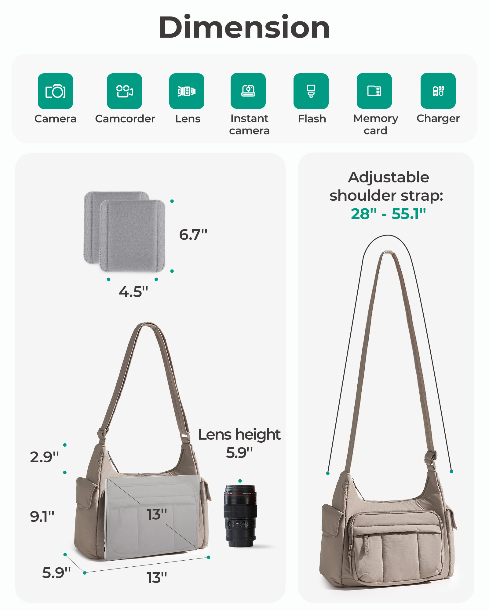 BAGSMART 2 in 1 Camera Sling B - Photography Lighting Equipment Bags ulasan dan harga