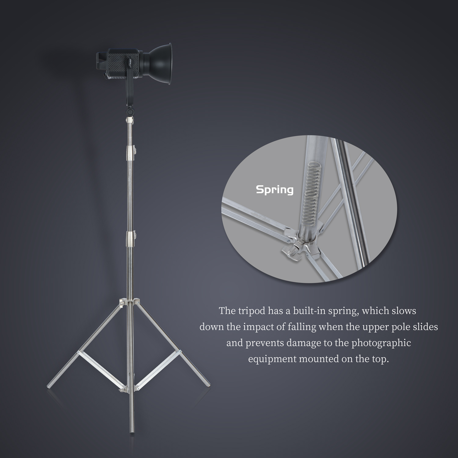 SH 2.8M Stainless Steel Light  - Photography Lighting Product ulasan dan harga