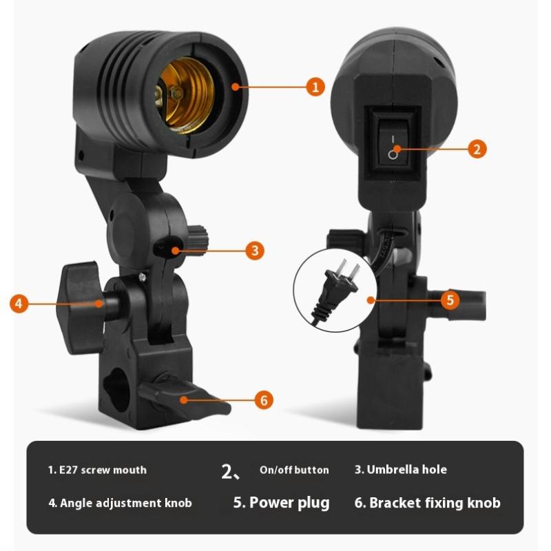 Black 1.8M Cable Cord E27 Sock - Photography Lighting Tools ulasan dan harga