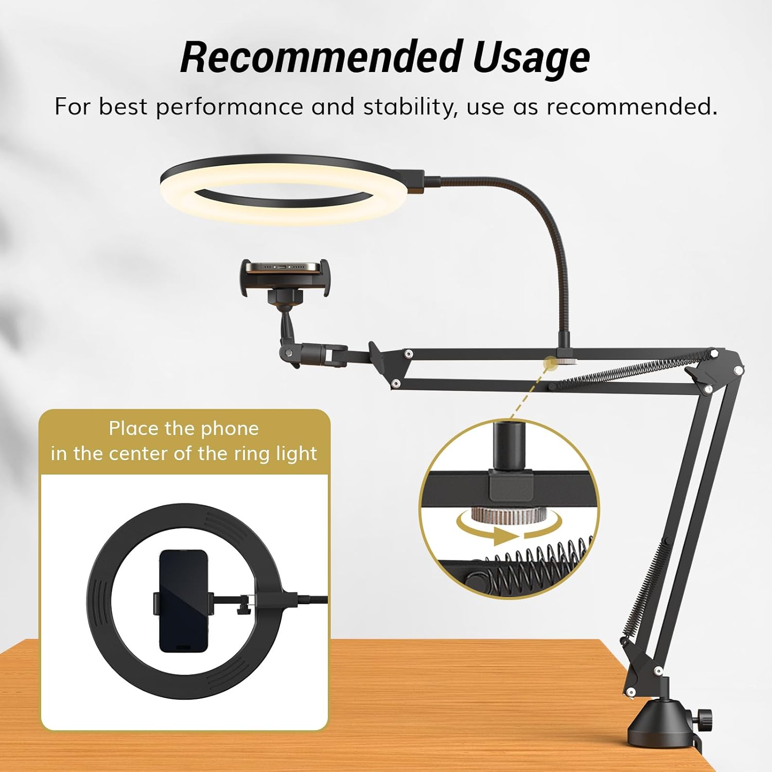 Ring Light with Stand and Phon - Photography Lighting Overhead ulasan dan harga