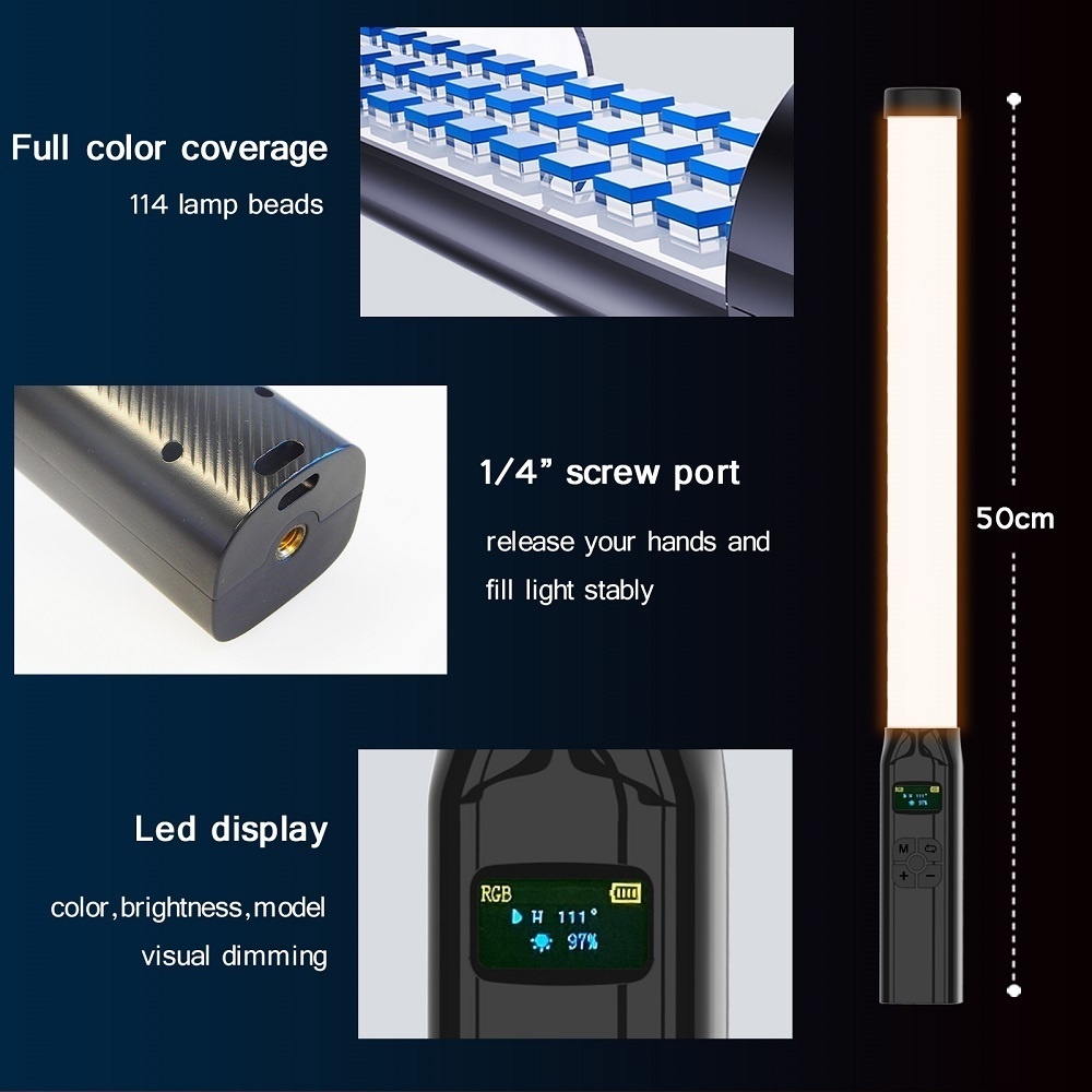 50CM RGB Stick Light Wand Ligh - Photography Lighting Type ulasan dan harga