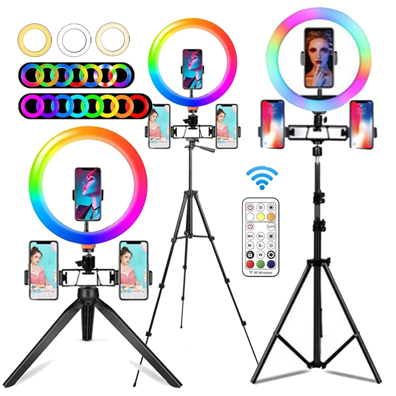 10 Inch RGB Ring Light With Re - Photography Lighting Overhead ulasan dan harga