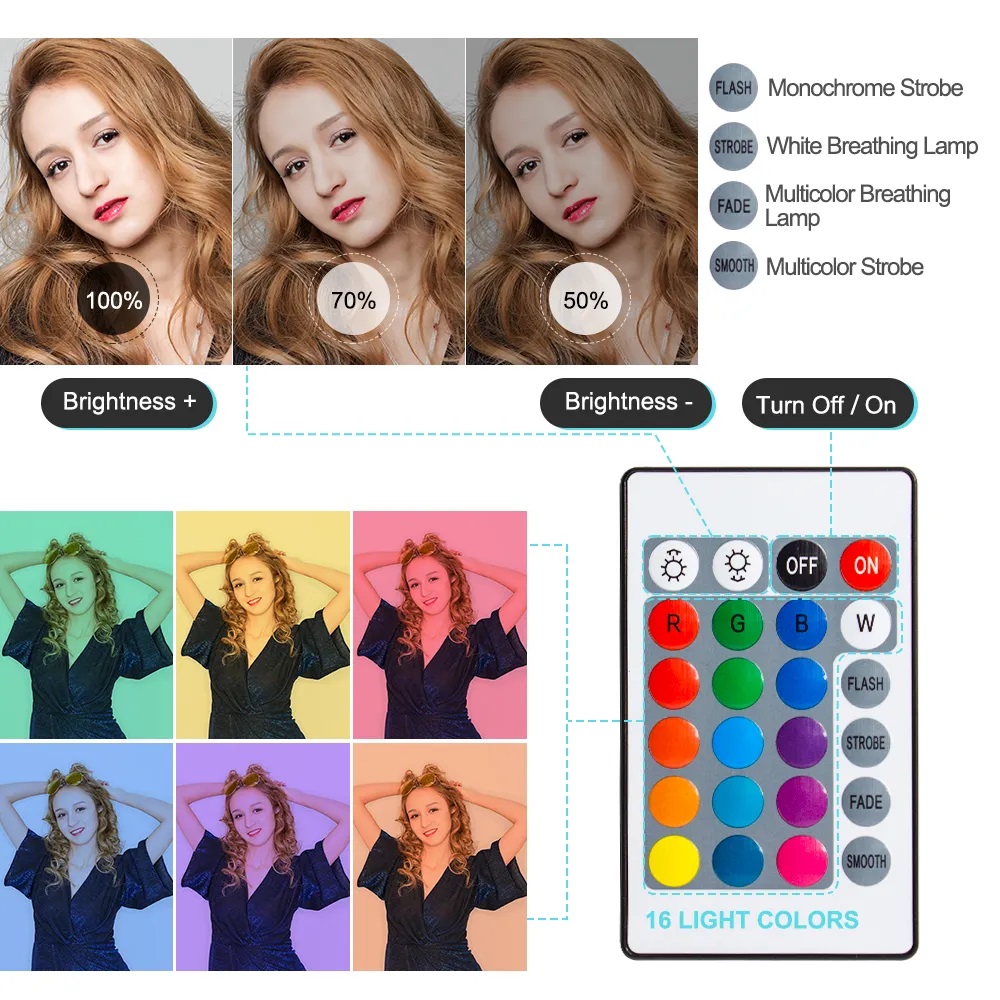 10 Inch RGB Ring Light With Re - Photography Lighting Overhead ulasan dan harga