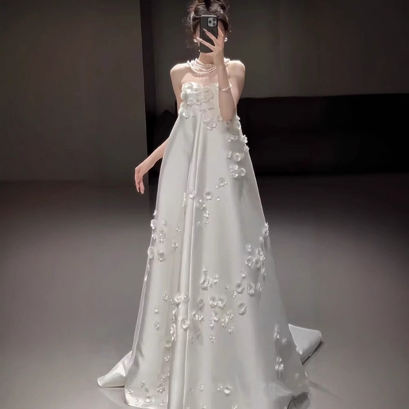 French Strapless Satin Wedding - Photography Natural Lighting Basics ulasan dan harga