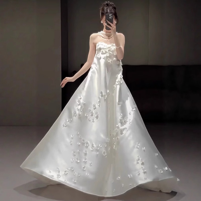 French Strapless Satin Wedding - Photography Natural Lighting Basics ulasan dan harga