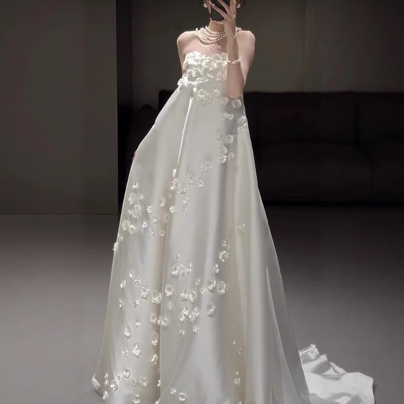 French Strapless Satin Wedding - Photography Natural Lighting Basics ulasan dan harga